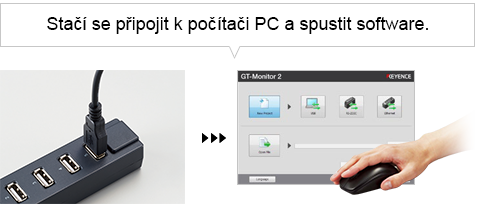 Stačí se připojit k počítači PC a spustit software.