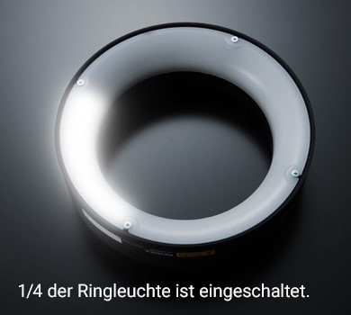 1/4 der Ringleuchte ist eingeschaltet.