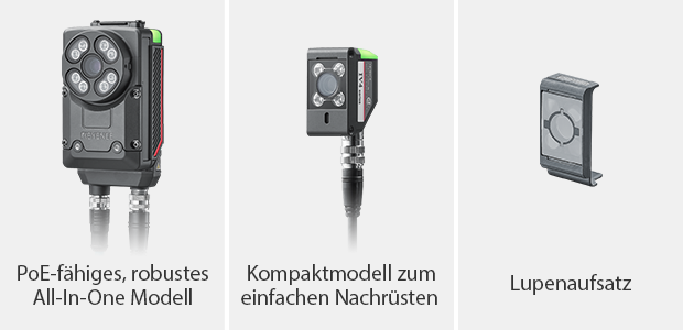 PoE-fähiges, robustes All-In-One Modell / Kompaktmodell zum einfachen Nachrüsten / Lupenaufsatz