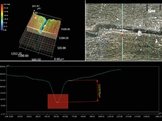 Mesure du profil de la fissuration